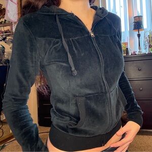 Wet Seal Charcoal Velour Hoodie